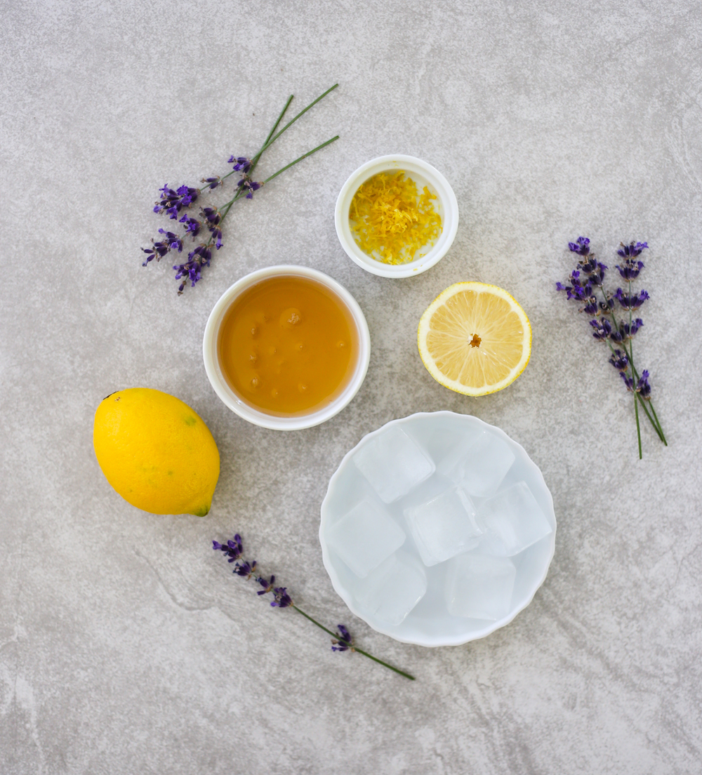 Ingredients for lavender lemonade