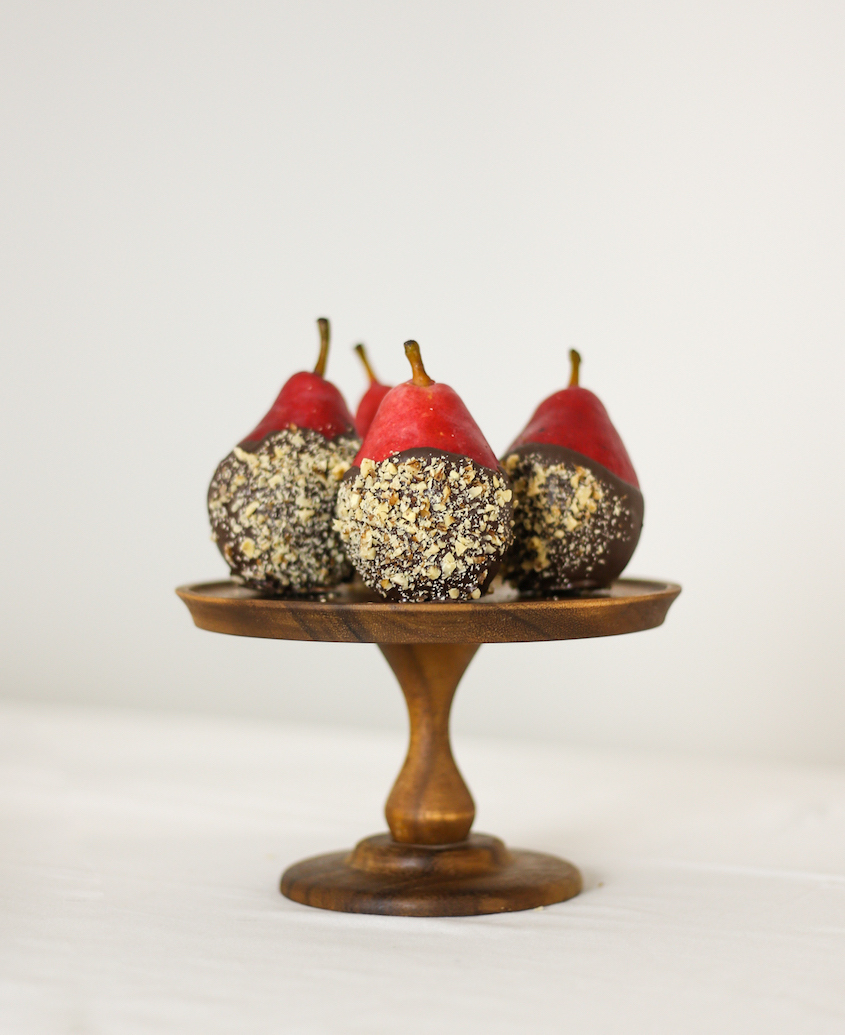 chocolate dipped pears